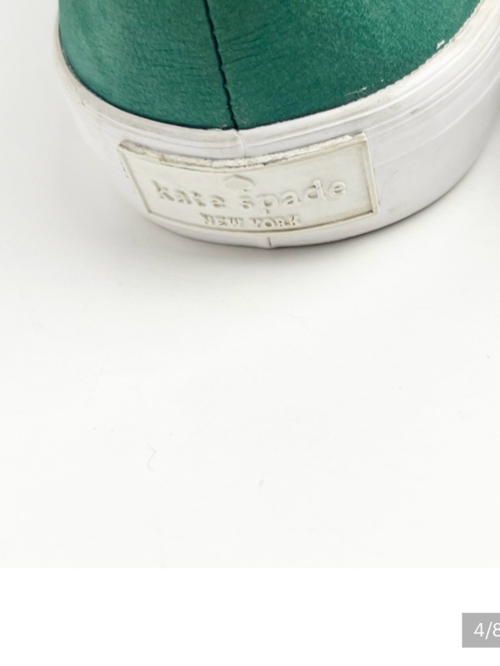 KATE SPADE Selma Green Flamingo Leather Slip On Sneakers, Size 7.5 - Picture 3 of 3